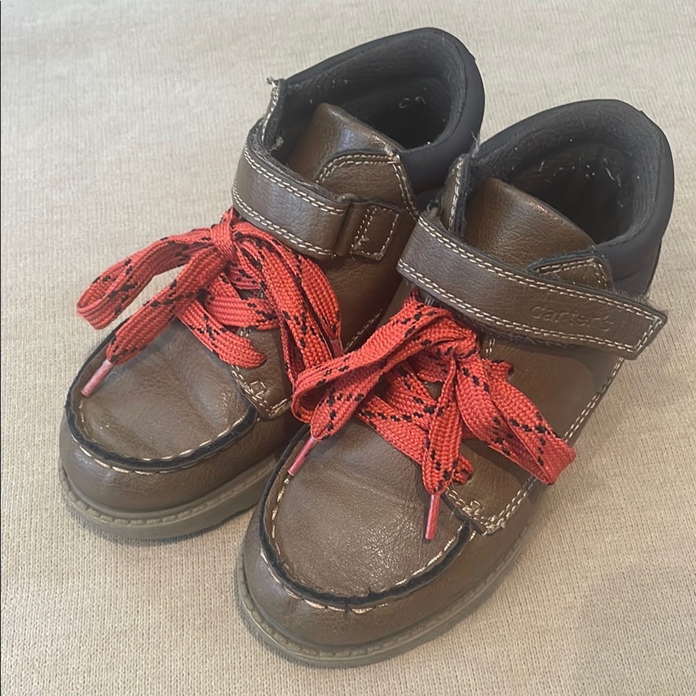 Carter's Brown Kids Shoes with Red Laces